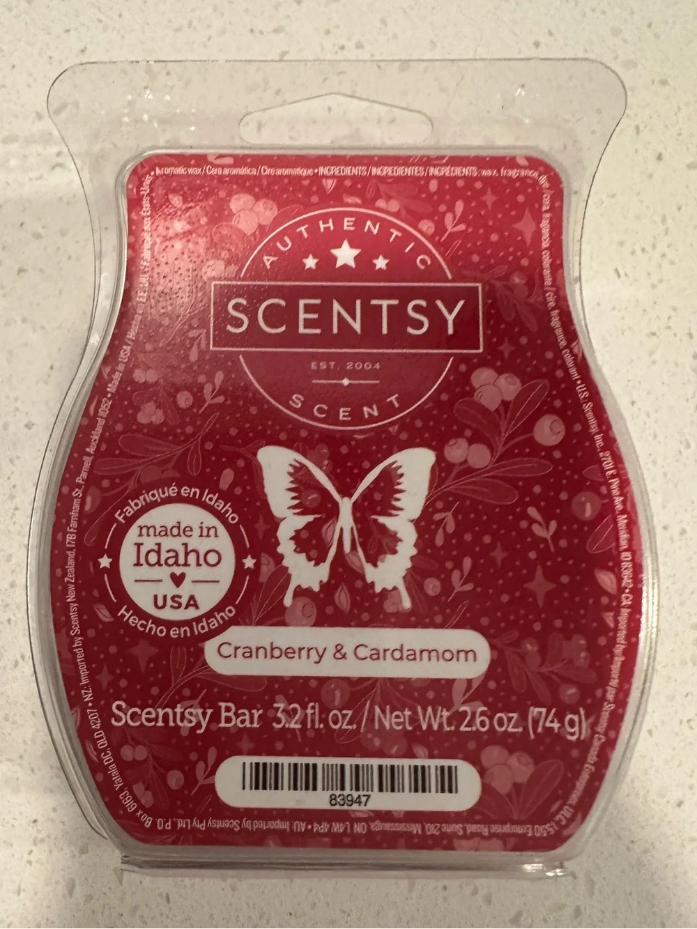 Scentsy Cranberry & Cardamom Wax Bar - Red